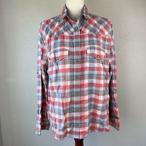 JACHS Girlfriend Bea Snap Down Flannel Shirt Size XL EUC